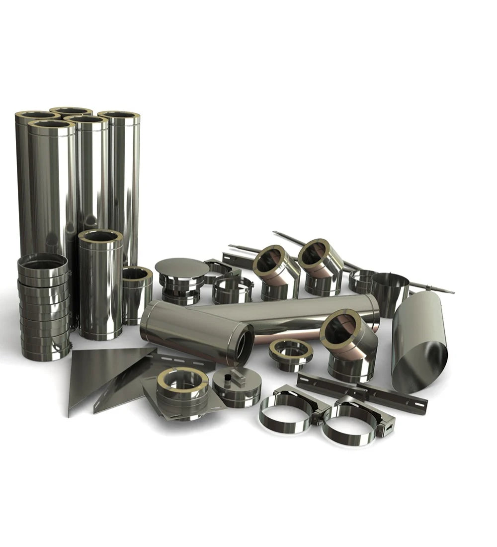 Twin Wall External Flue System Kit with Offset 6 Inch S/S