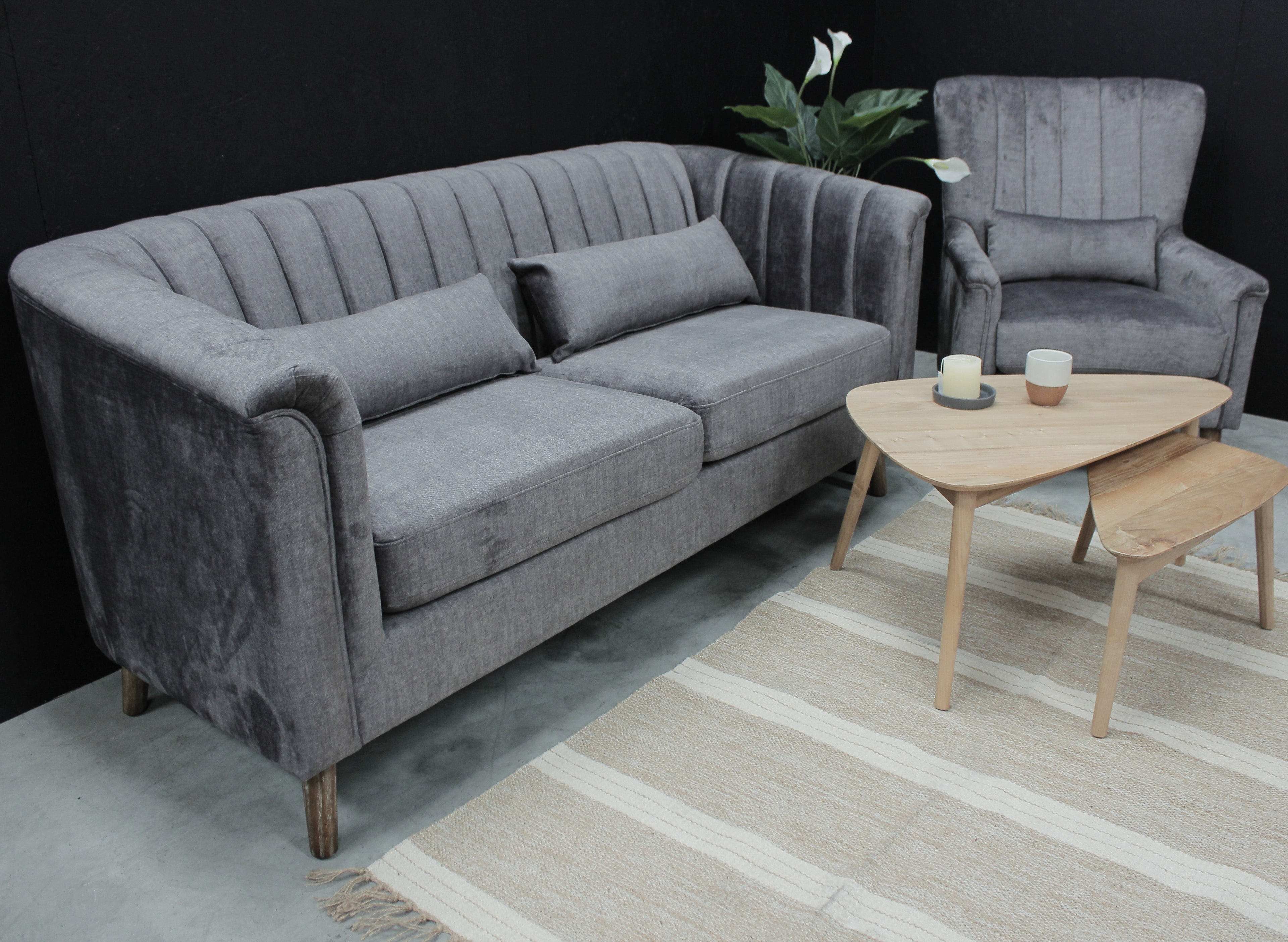 Melbah 2 Seater Sofa In Graphite*