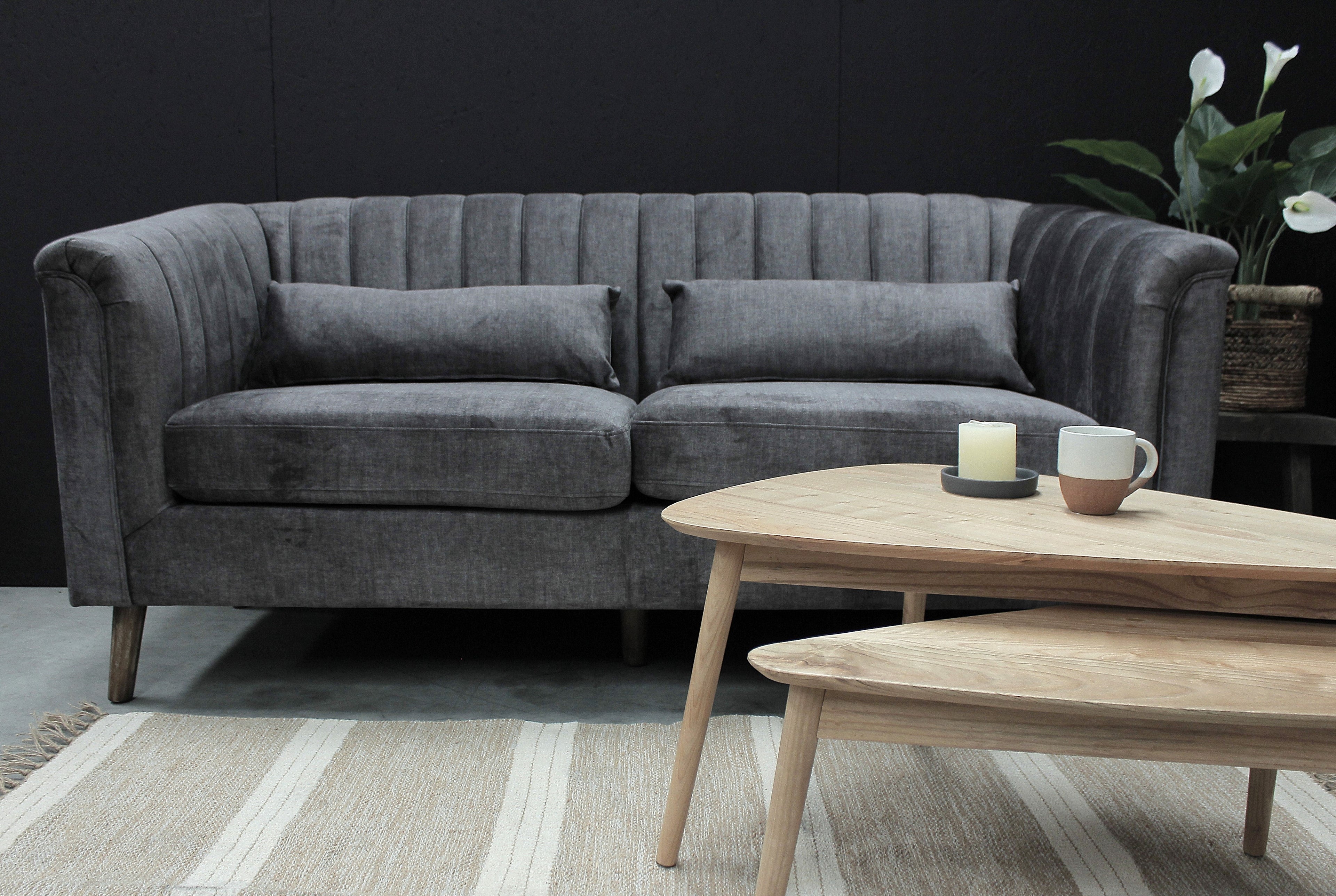 Melbah 3 Seater Sofa In Graphite*
