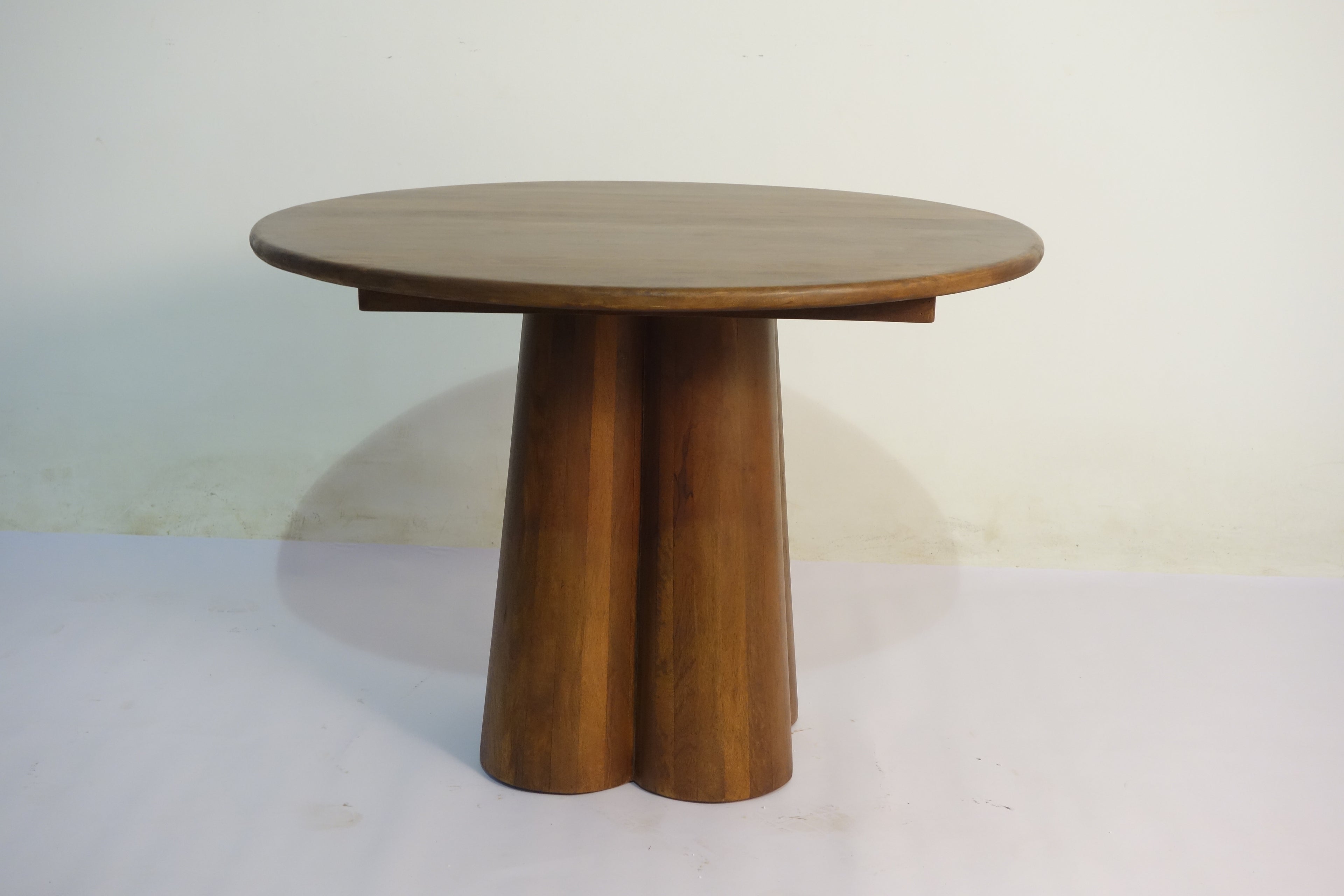 Rakhi Wooden Round Dining Table Wood Base