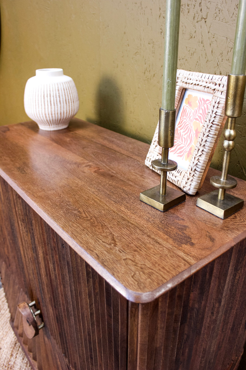 Sanpur Wooden 2 Door Chip Design Cabinet