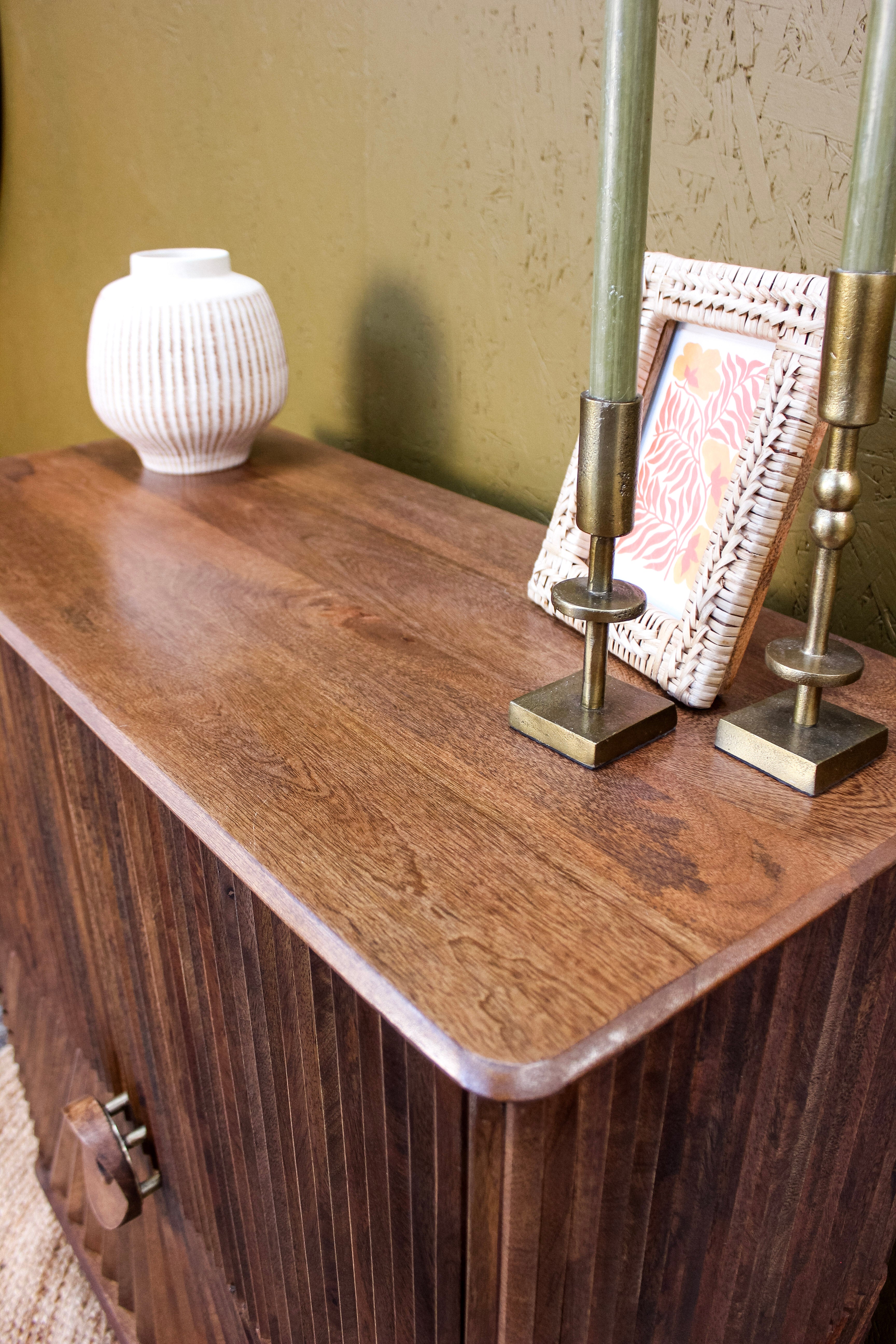 Sanpur Wooden 2 Door Chip Design Cabinet