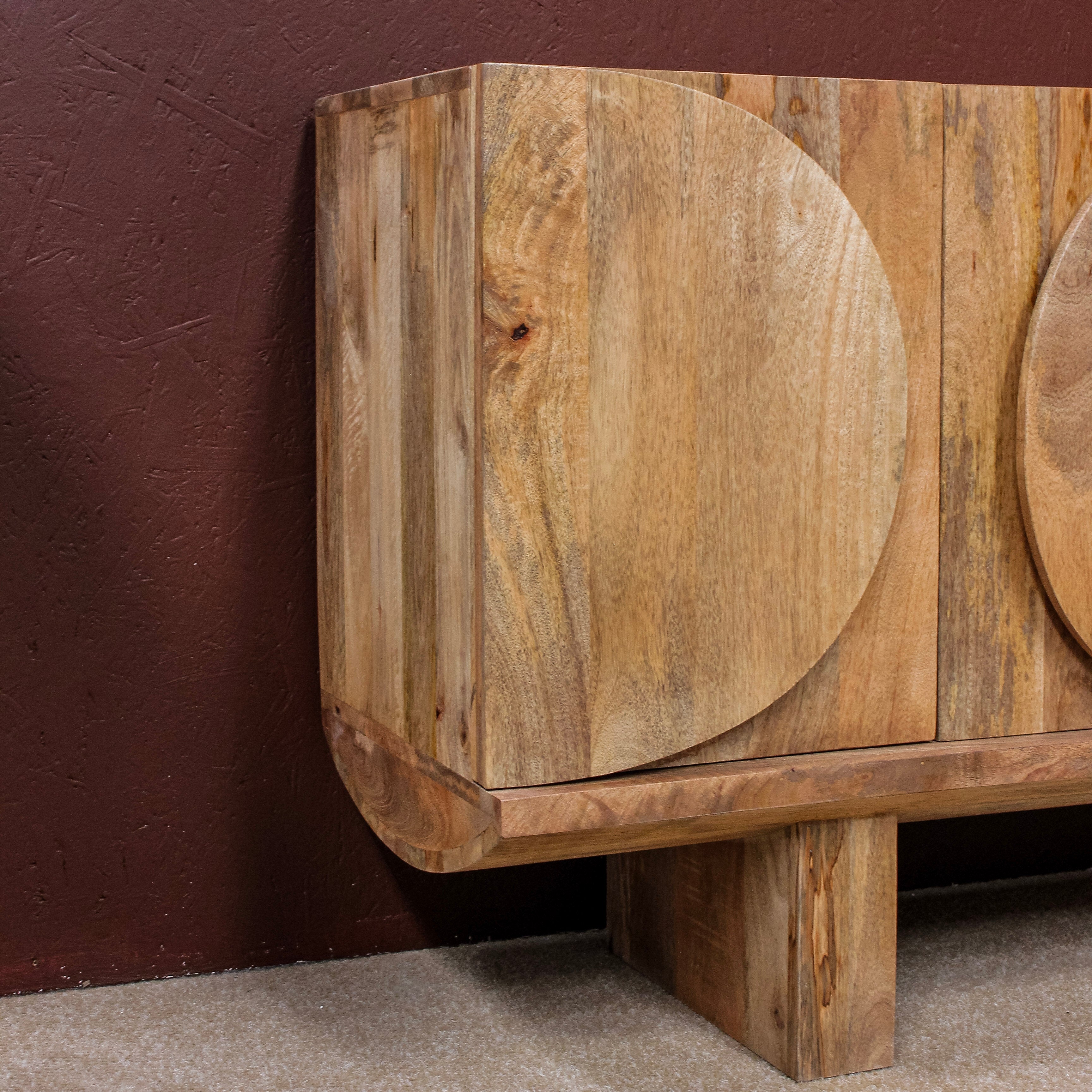 Barli Wooden Oval Design 4 Door Side Board