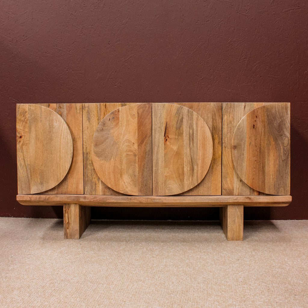 Barli Wooden Oval Design 4 Door Side Board