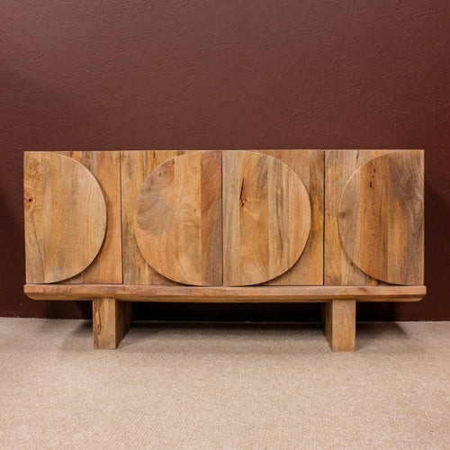 Barli Wooden Oval Design 4 Door Side Board