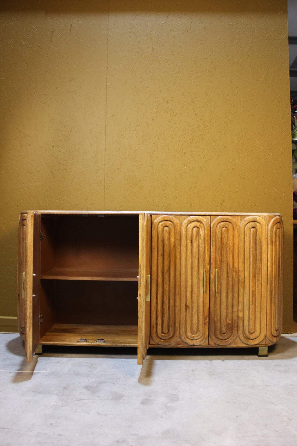 Kasli Wooden Capsule Design Wooden Top Side Board