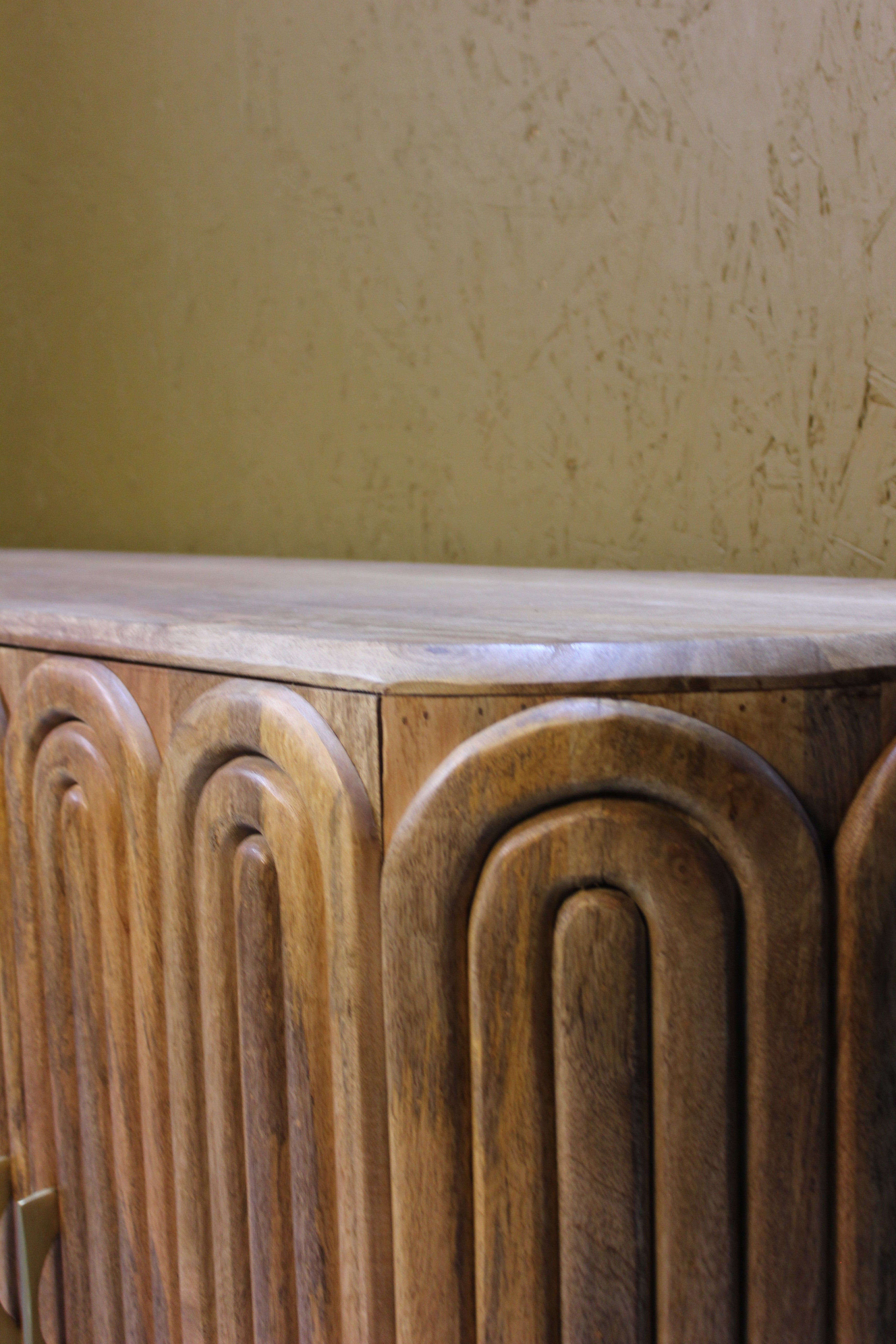 Kasli Wooden Capsule Design Wooden Top Side Board