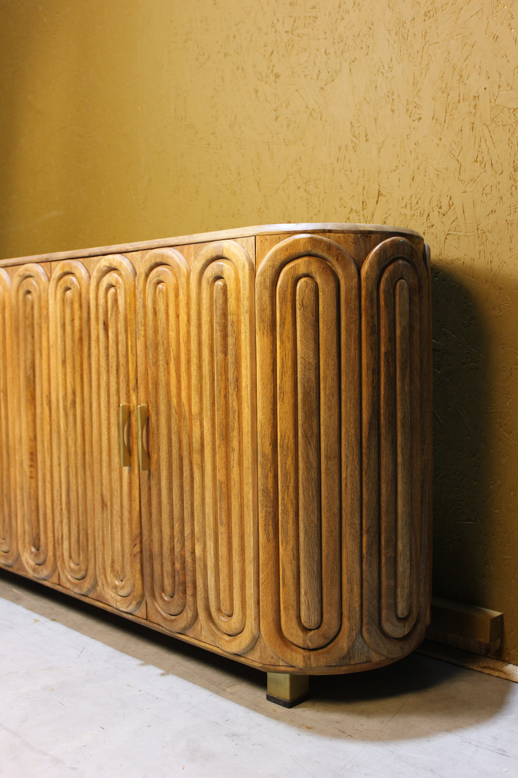 Kasli Wooden Capsule Design Wooden Top Side Board