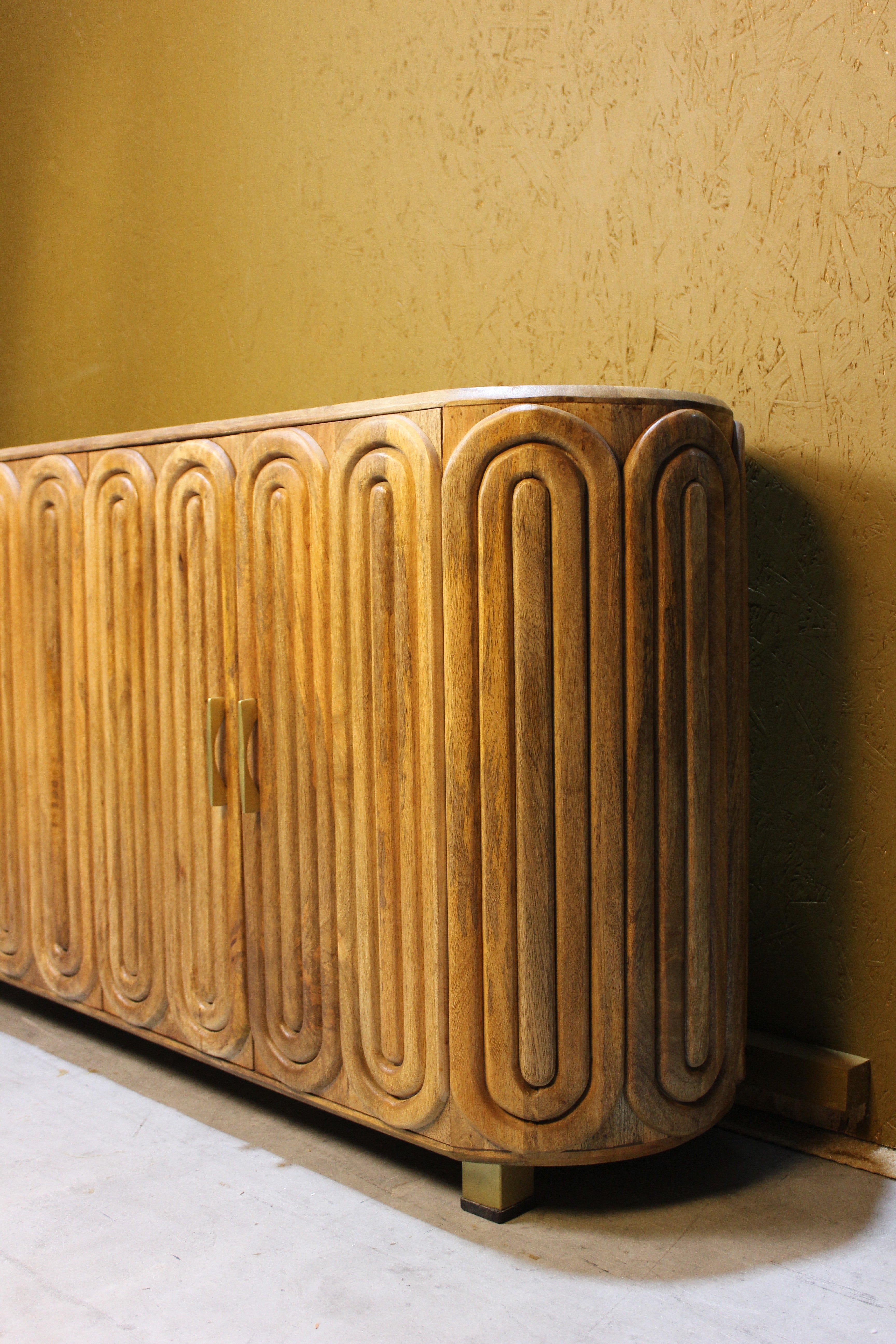 Kasli Wooden Capsule Design Wooden Top Side Board
