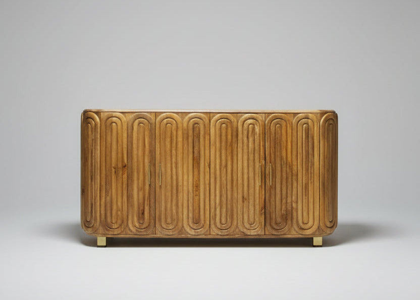 Kasli Wooden Capsule Design Wooden Top Side Board