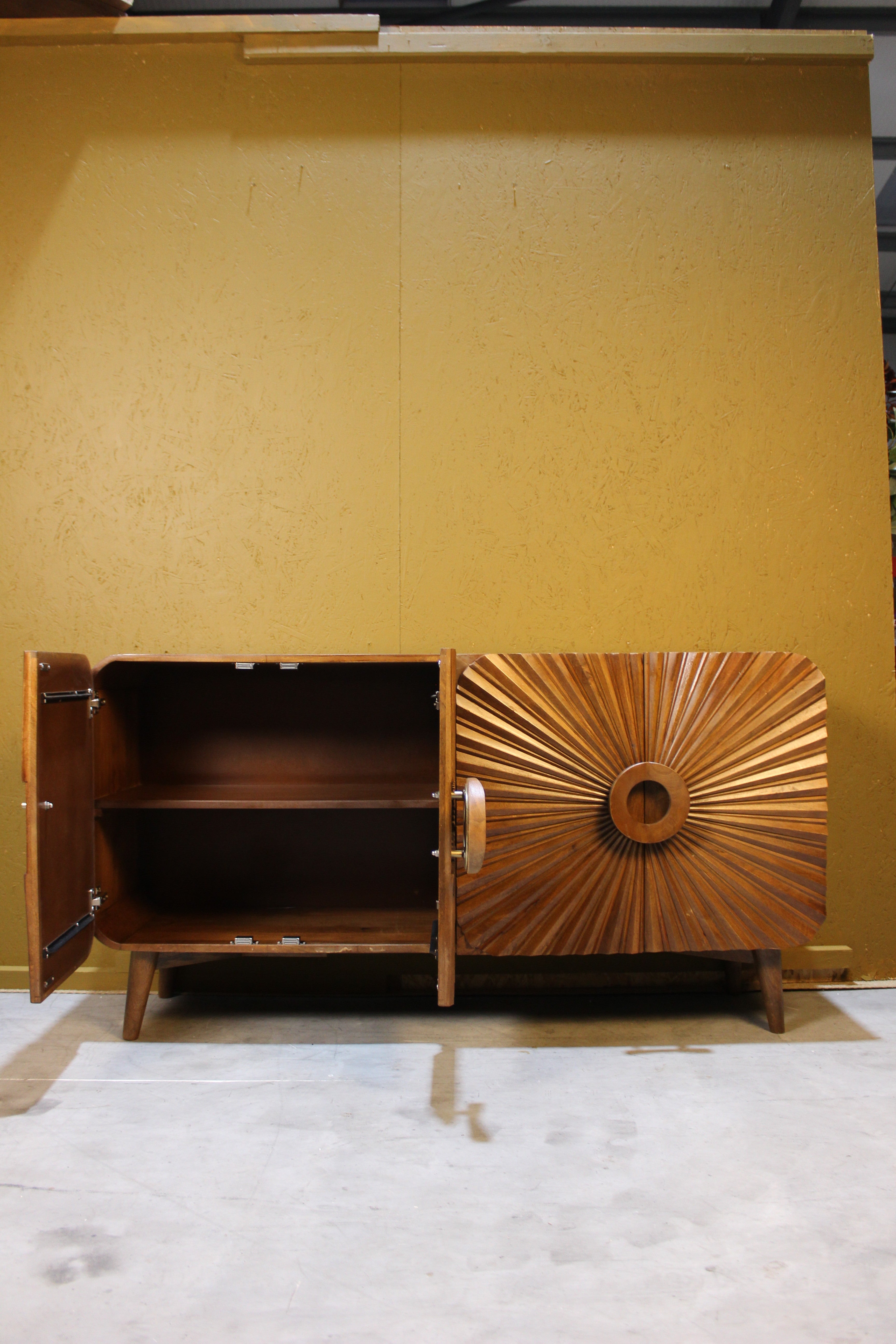Rajas Wooden Carving Design 4 Door Sideboard
