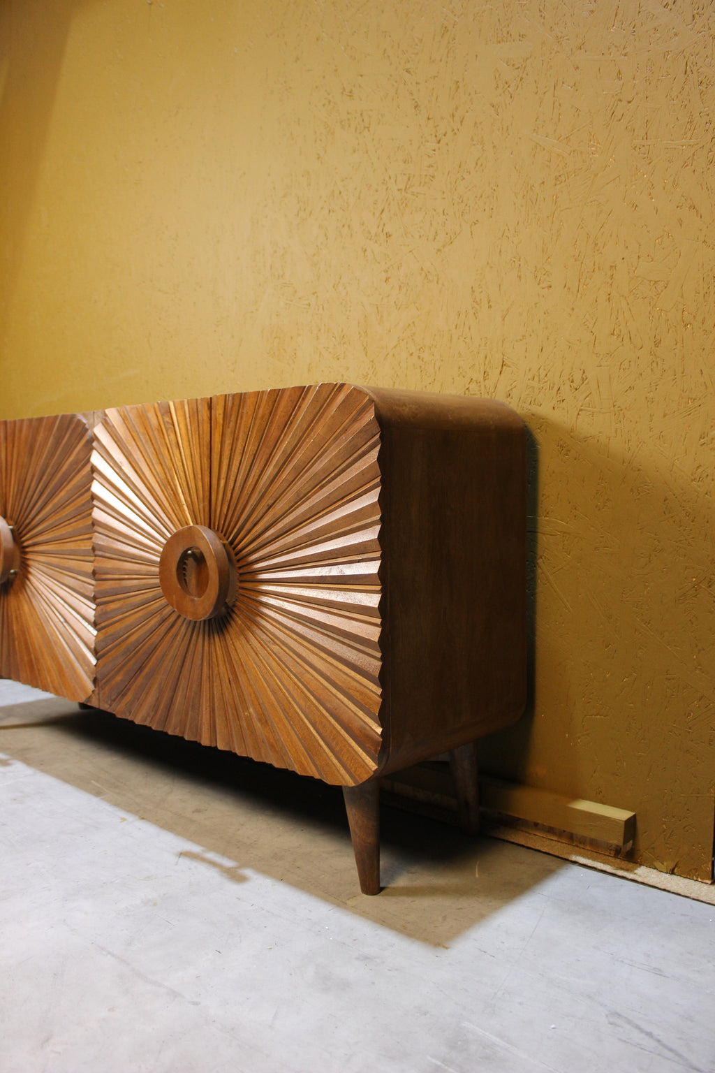 Rajas Wooden Carving Design 4 Door Sideboard