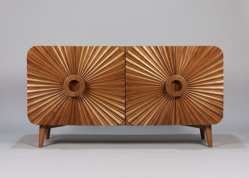Rajas Wooden Carving Design 4 Door Sideboard
