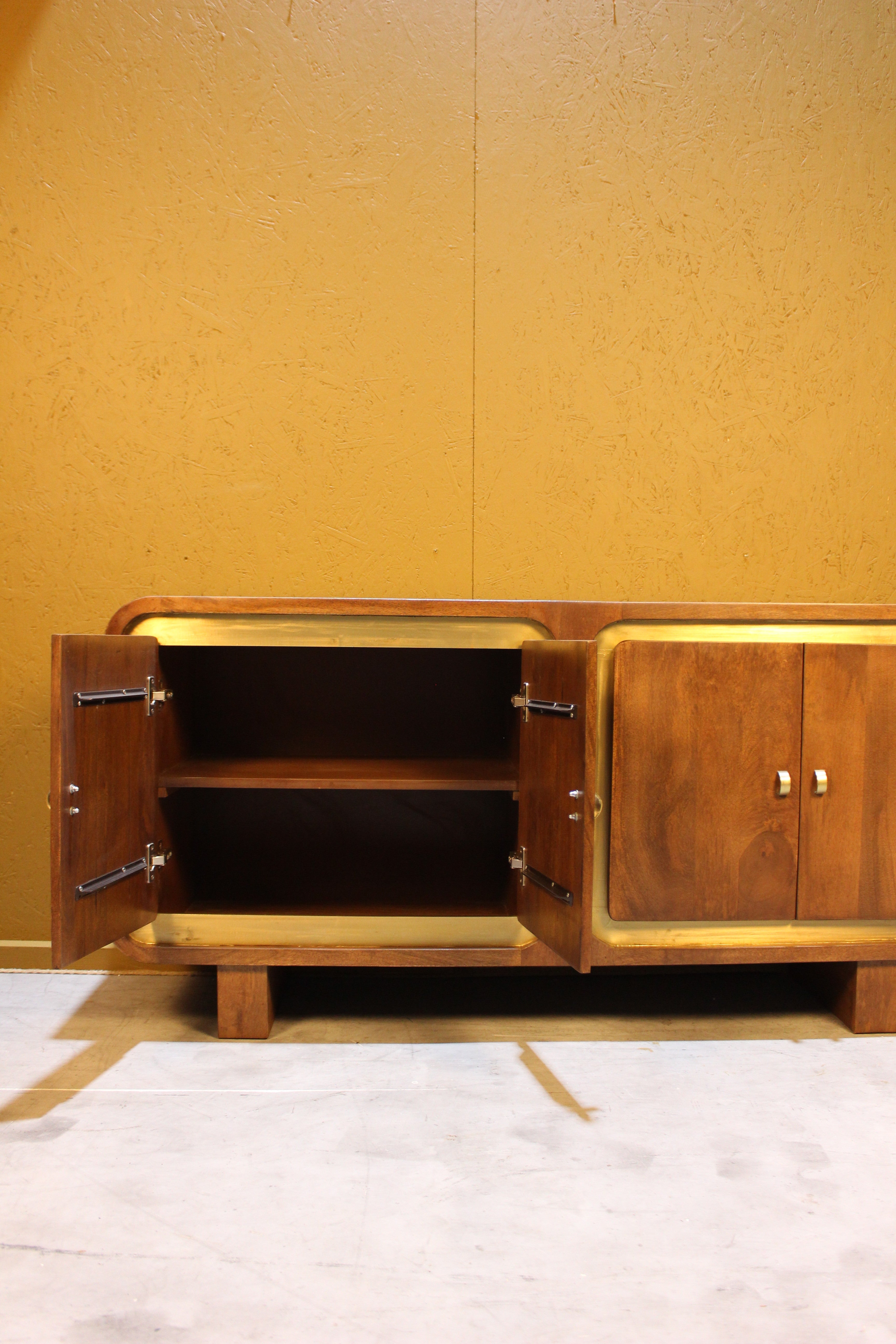 Samel Wooden Square Design 4 Door Side Board