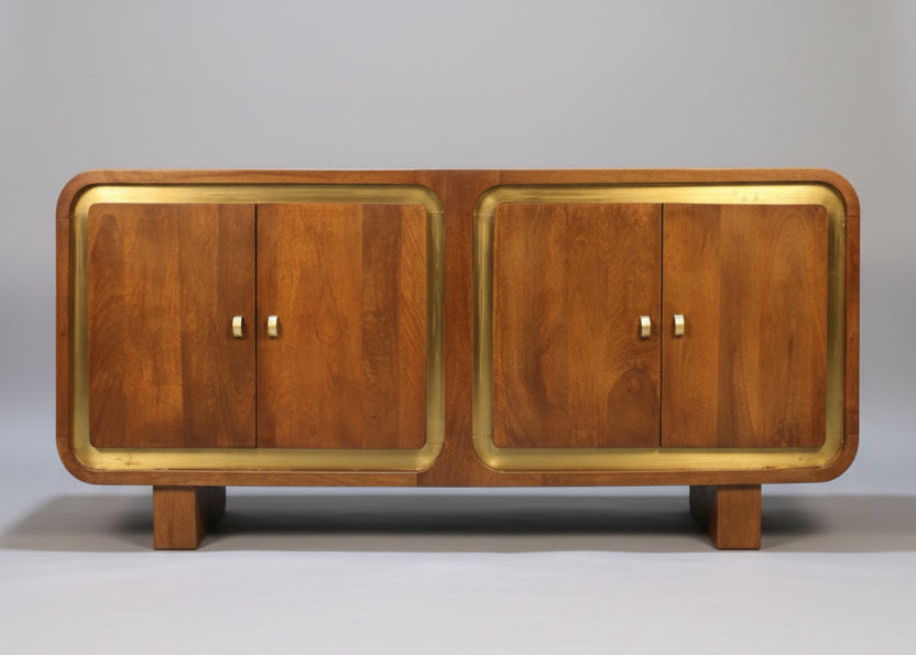 Samel Wooden Square Design 4 Door Side Board