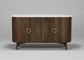 Satana Wooden 4 Door Chiseled Design Side Board
