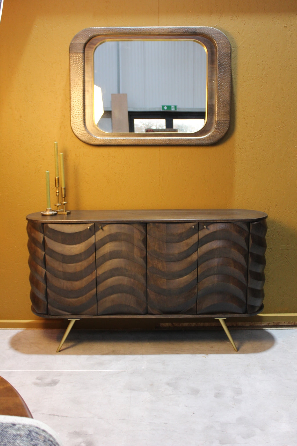 Devan Wooden 4 Door Lehar Design Side Board