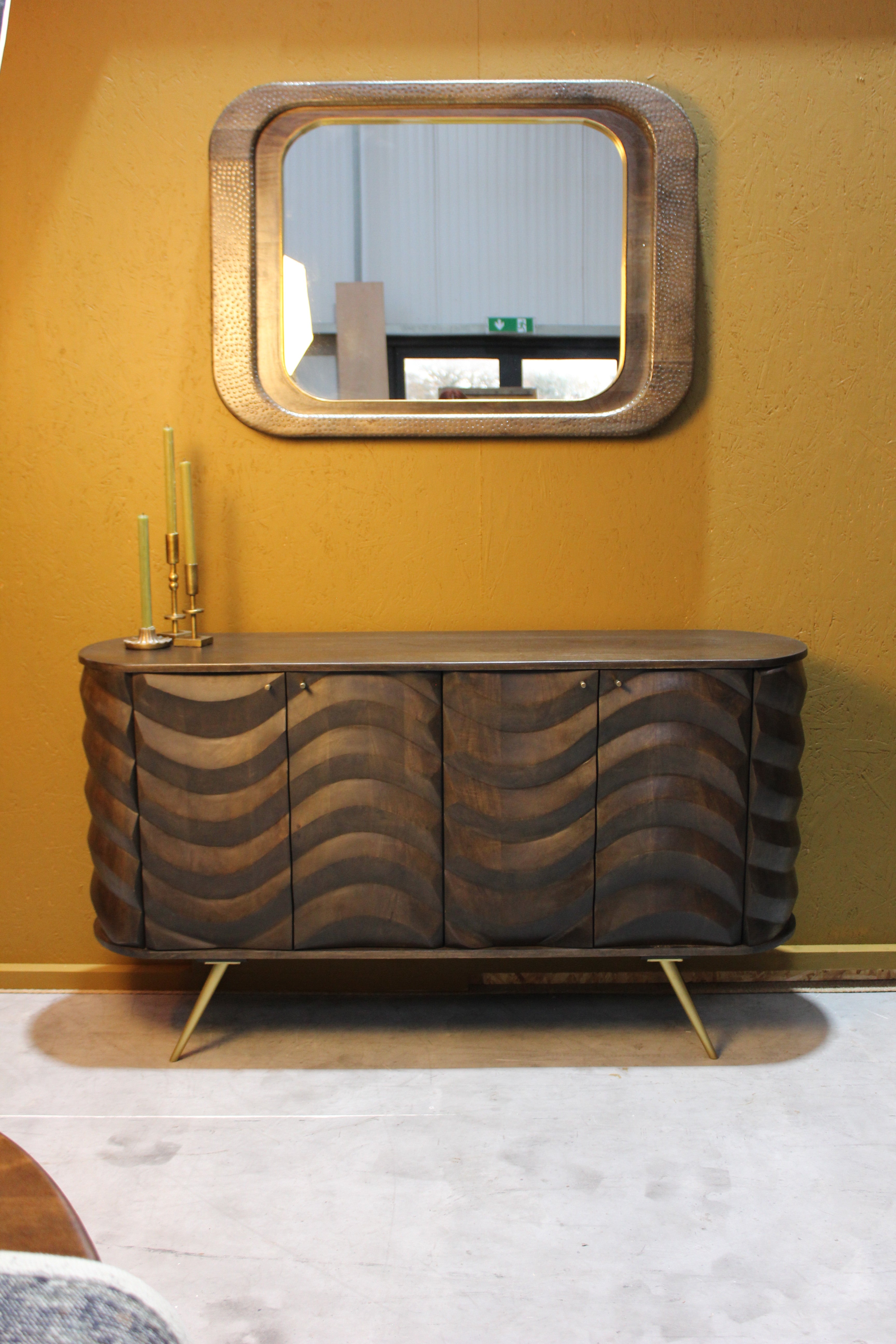 Devan Wooden 4 Door Lehar Design Side Board