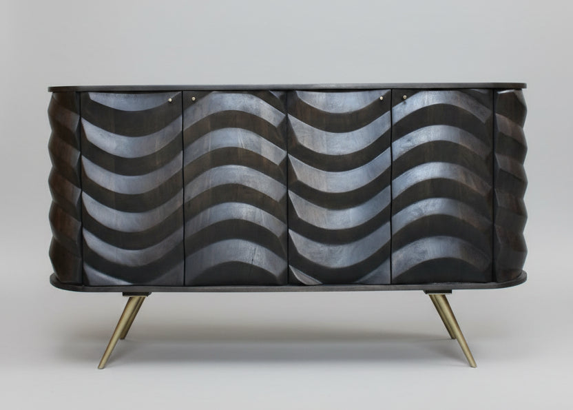 Devan Wooden 4 Door Lehar Design Side Board