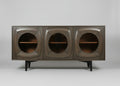Bhuni Wooden Curved Design Glass Door Sideboard