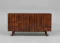 Indok Wooden 4 Door Carving Design Marble Top Side Board