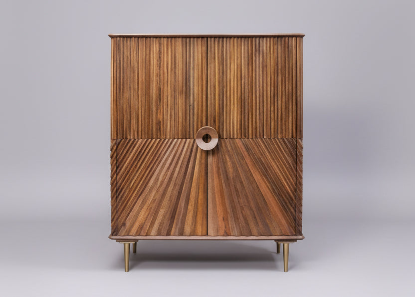 Sanpur Wooden 2 Door Chip Design Cabinet