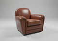 Vintage Leather Art Deco Style Armchair