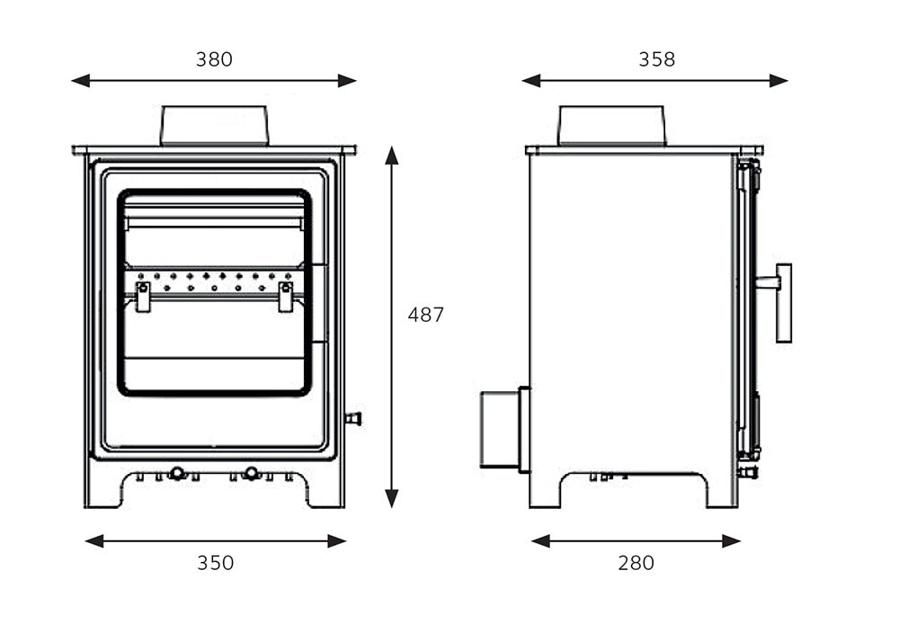 CLIFTON 5 MULTI-FUEL ECO DESIGN 2022 STOVE 5 KW & 6" INSTALLATION KIT