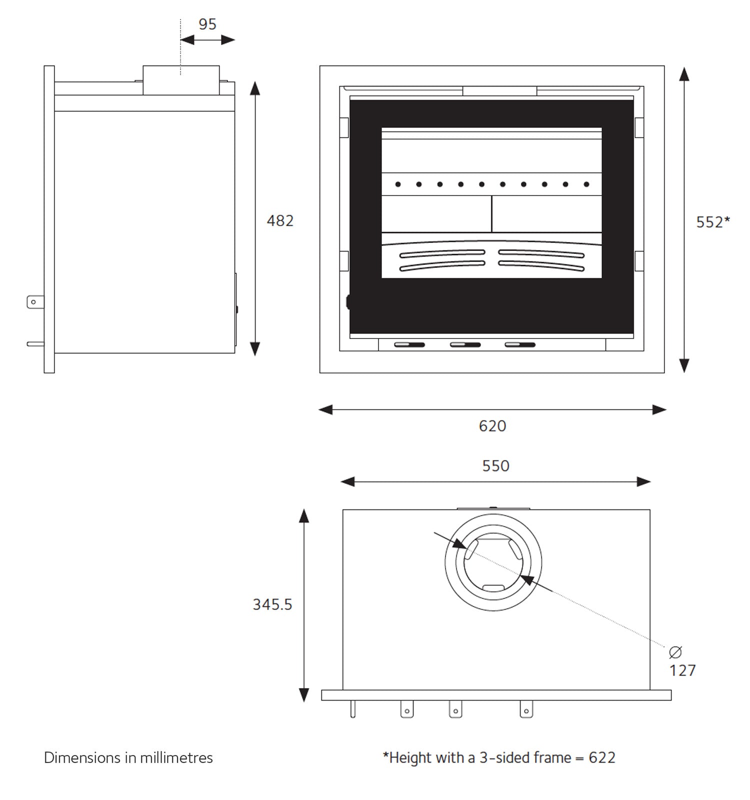 Explorer 7iG Inset Stove with All Glass Door