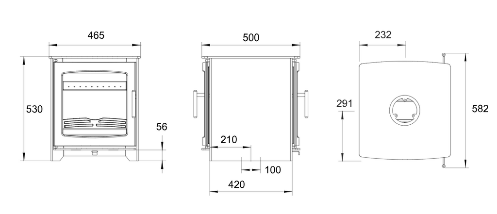 Henley Hazelwood Double Side 6.5kW Wood Burning (Eco)