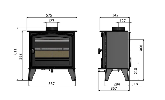 Hunter Herald 5 Slimline Eco, Single Door