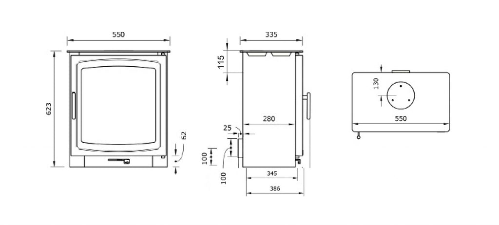 Henley Burnbright 5kW Wood burning Eco (Defra) log store